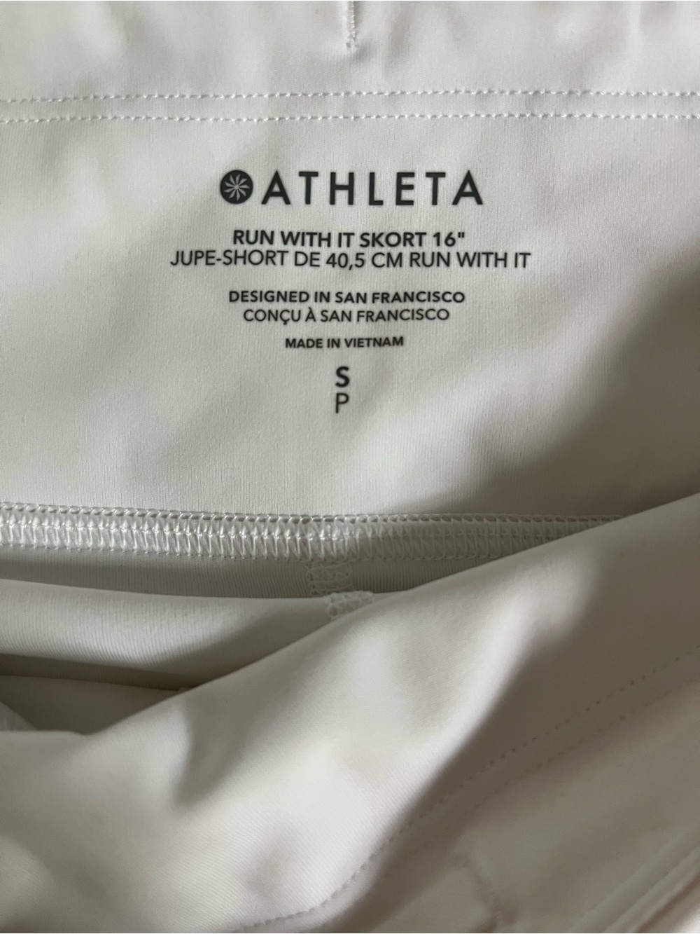 Athleta White Run With It Skort 16"